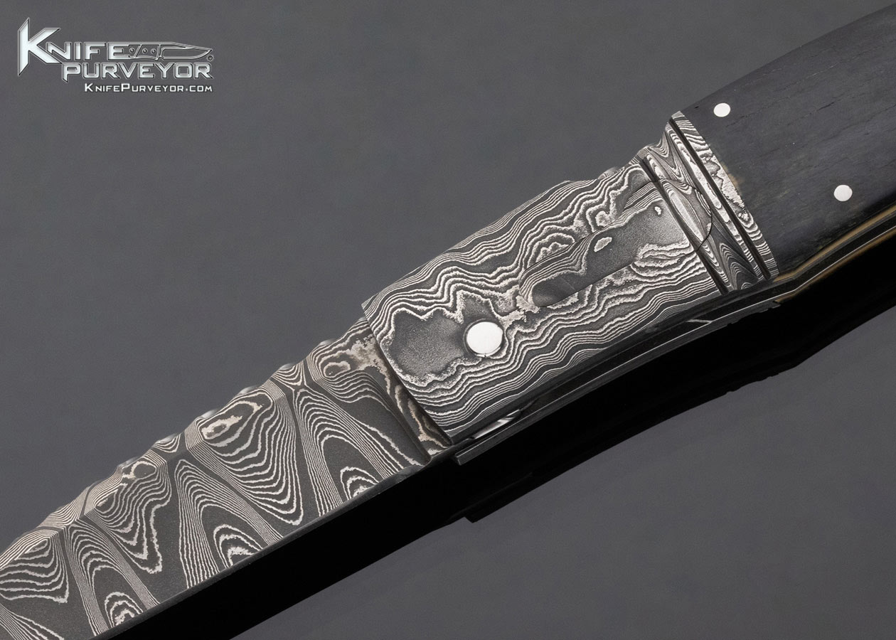 Joe Kious Custom Knife Damascus and Mammoth Automatic Front Lock - Image 2