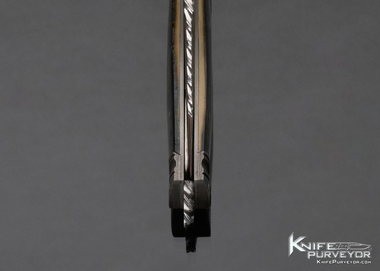 Joe Kious Custom Knife Damascus and Mammoth Automatic Front Lock - Image 8