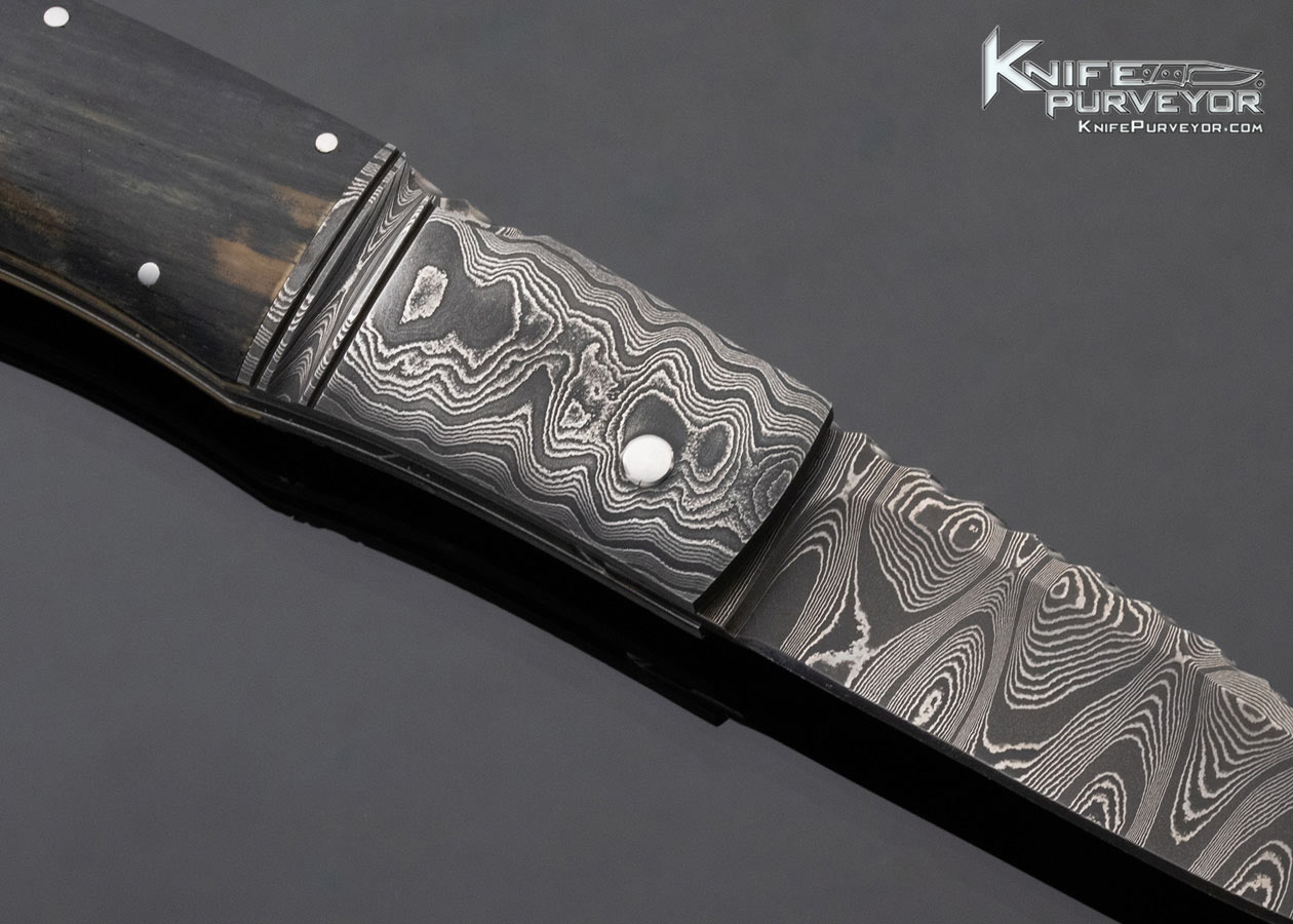 Joe Kious Custom Knife Damascus and Mammoth Automatic Front Lock - Image 4