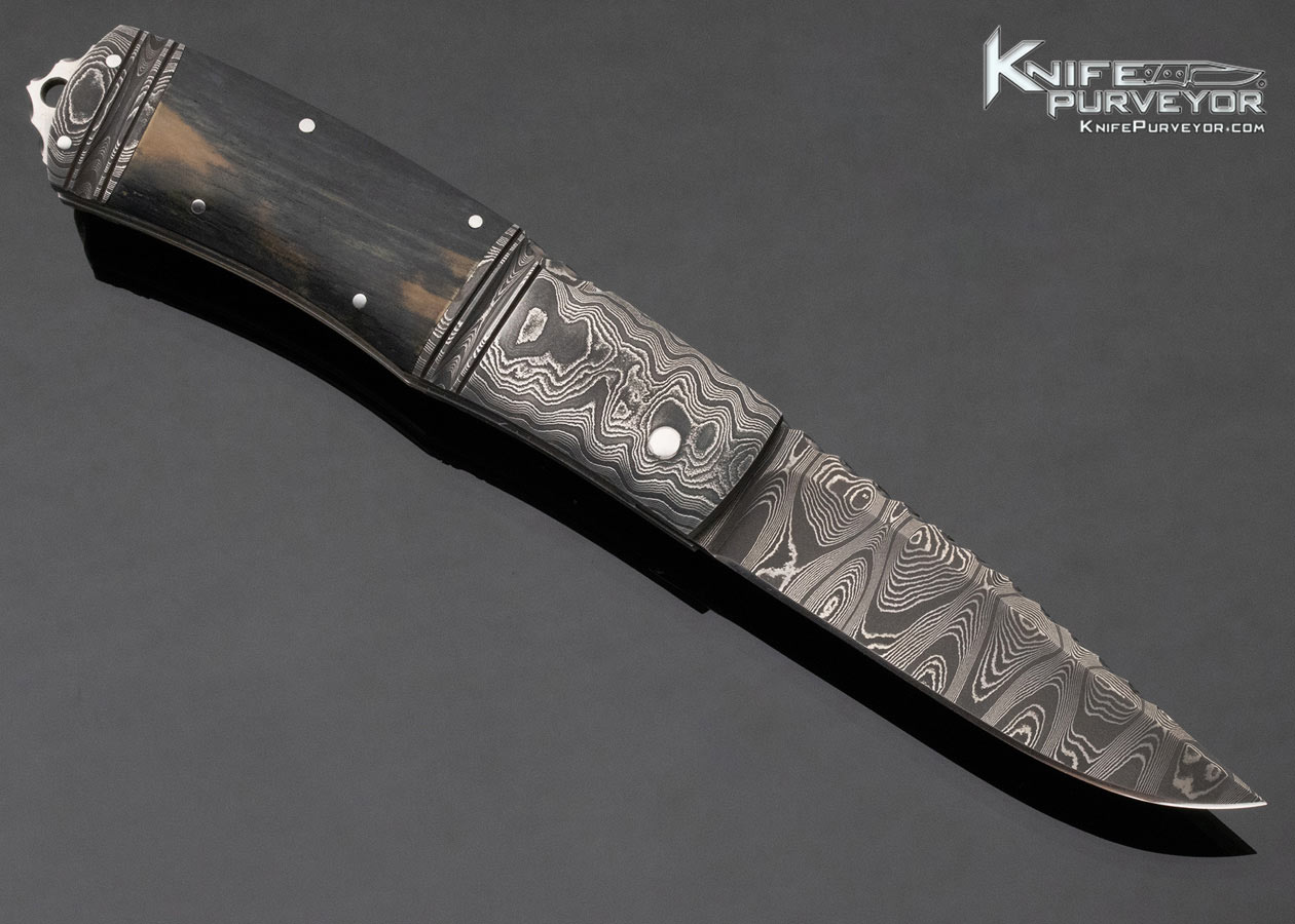 Joe Kious Custom Knife Damascus and Mammoth Automatic Front Lock - Image 3