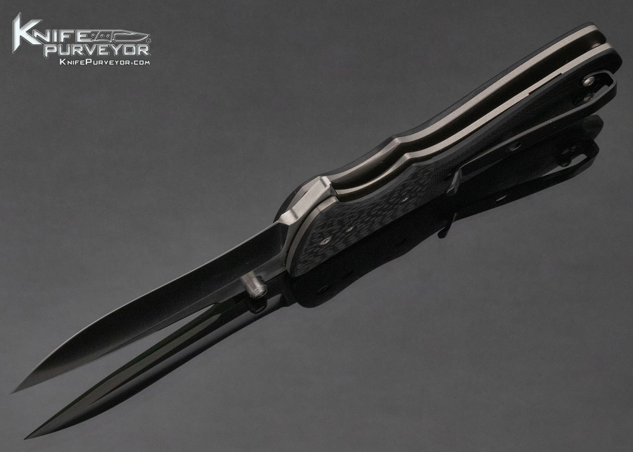 Kirby Lambert Custom Knife Black G-10 and Carbon Fiber Snap Flipper - Image 7