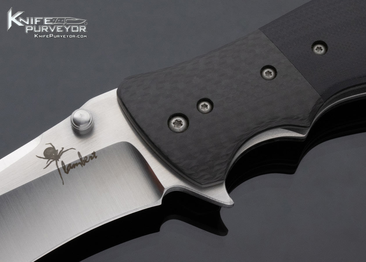 Kirby Lambert Custom Knife Black G-10 and Carbon Fiber Snap Flipper - Image 2