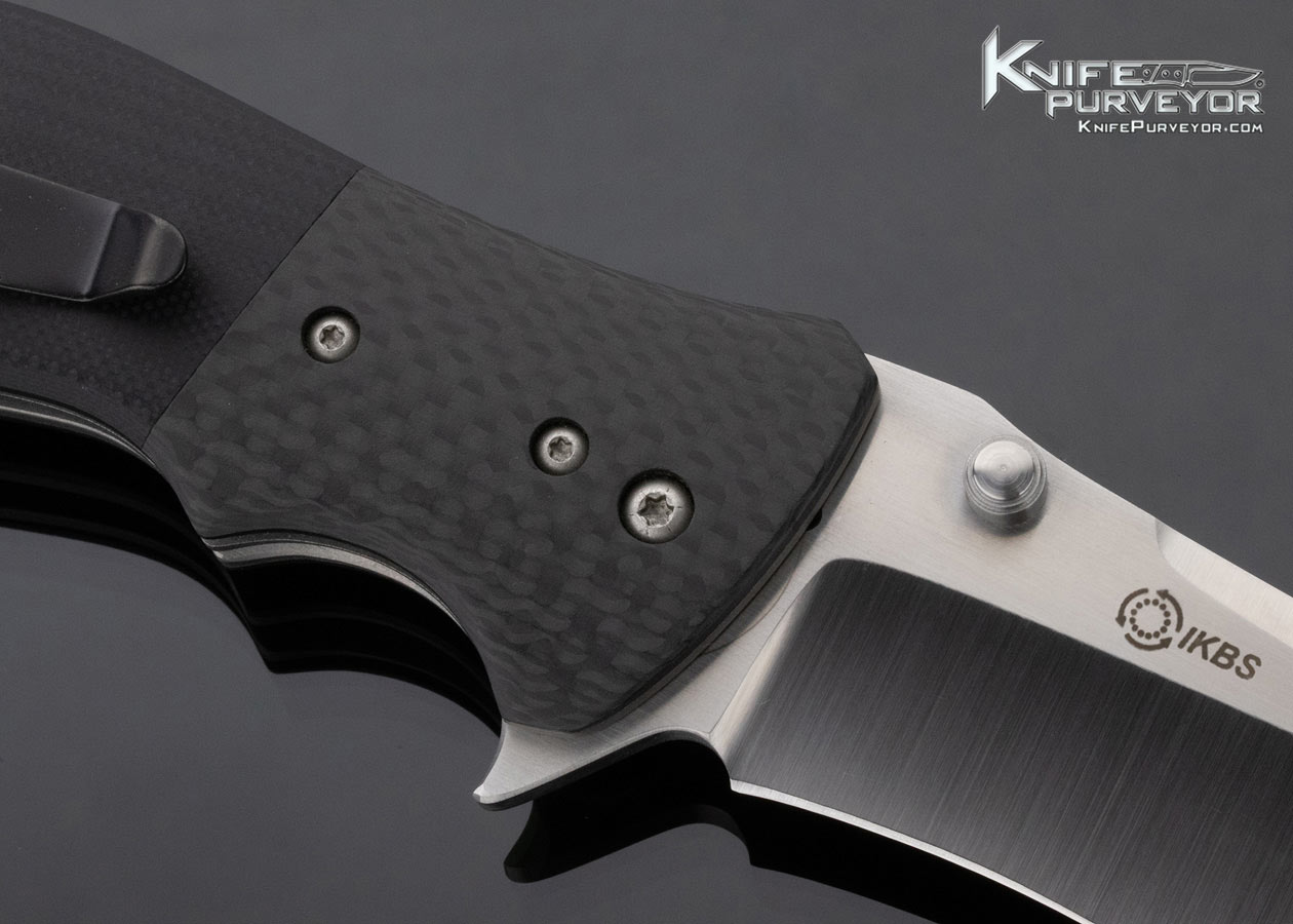 Kirby Lambert Custom Knife Black G-10 and Carbon Fiber Snap Flipper - Image 4