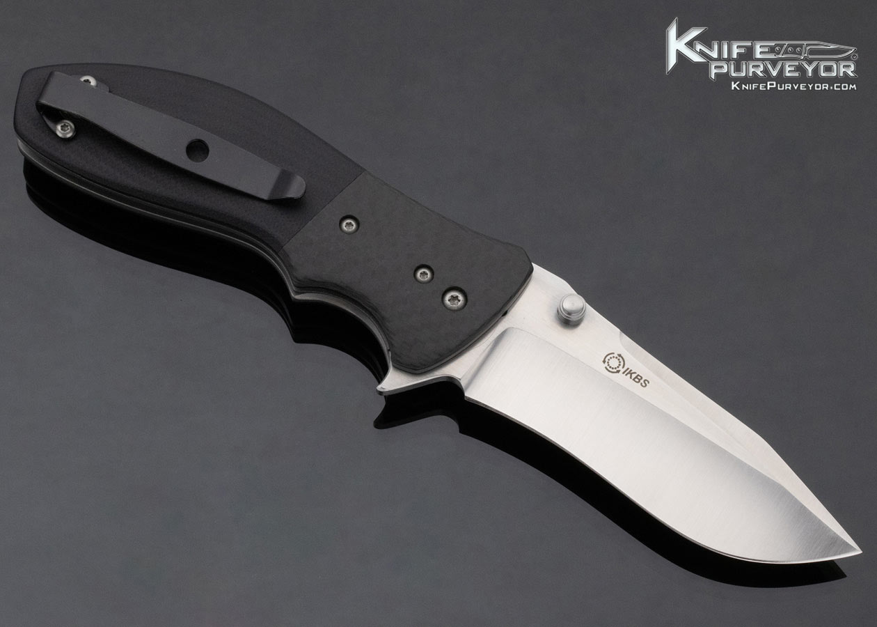 Kirby Lambert Custom Knife Black G-10 and Carbon Fiber Snap Flipper - Image 3