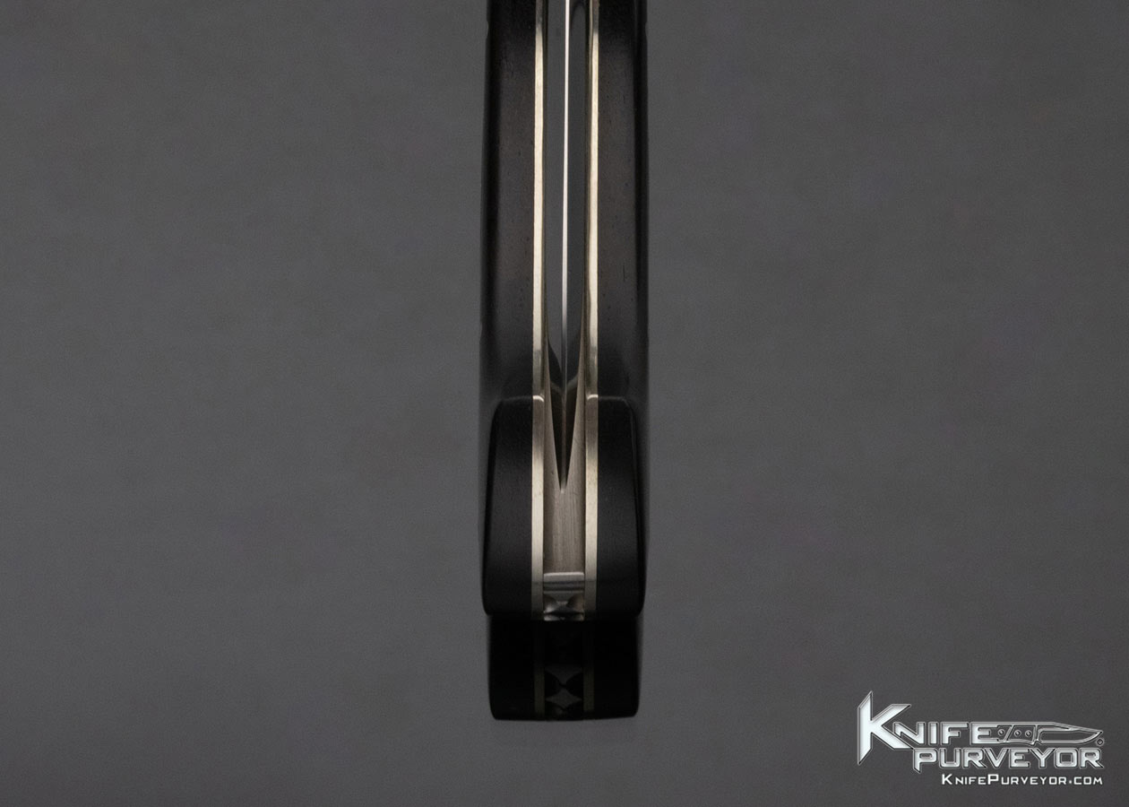 Phil Boguszewski Custom Knife Ebony with Abalone Escutcheon Front Lock - Image 6