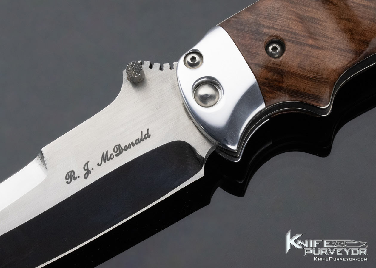 R.J. McDonald Custom Knife Fluted Spalted Maple Linerlock - Image 2