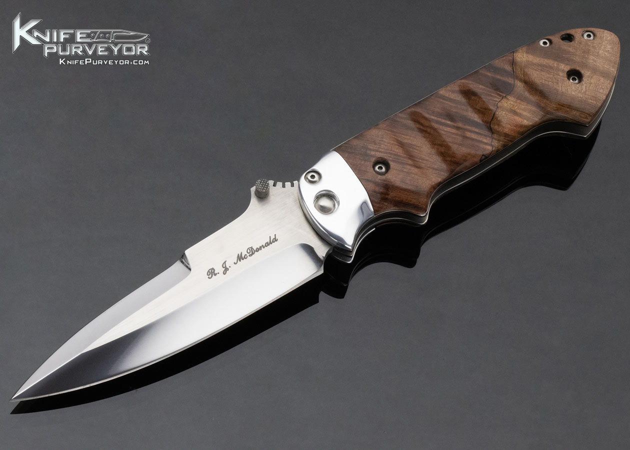R.J. McDonald Custom Knife Fluted Spalted Maple Linerlock 12514