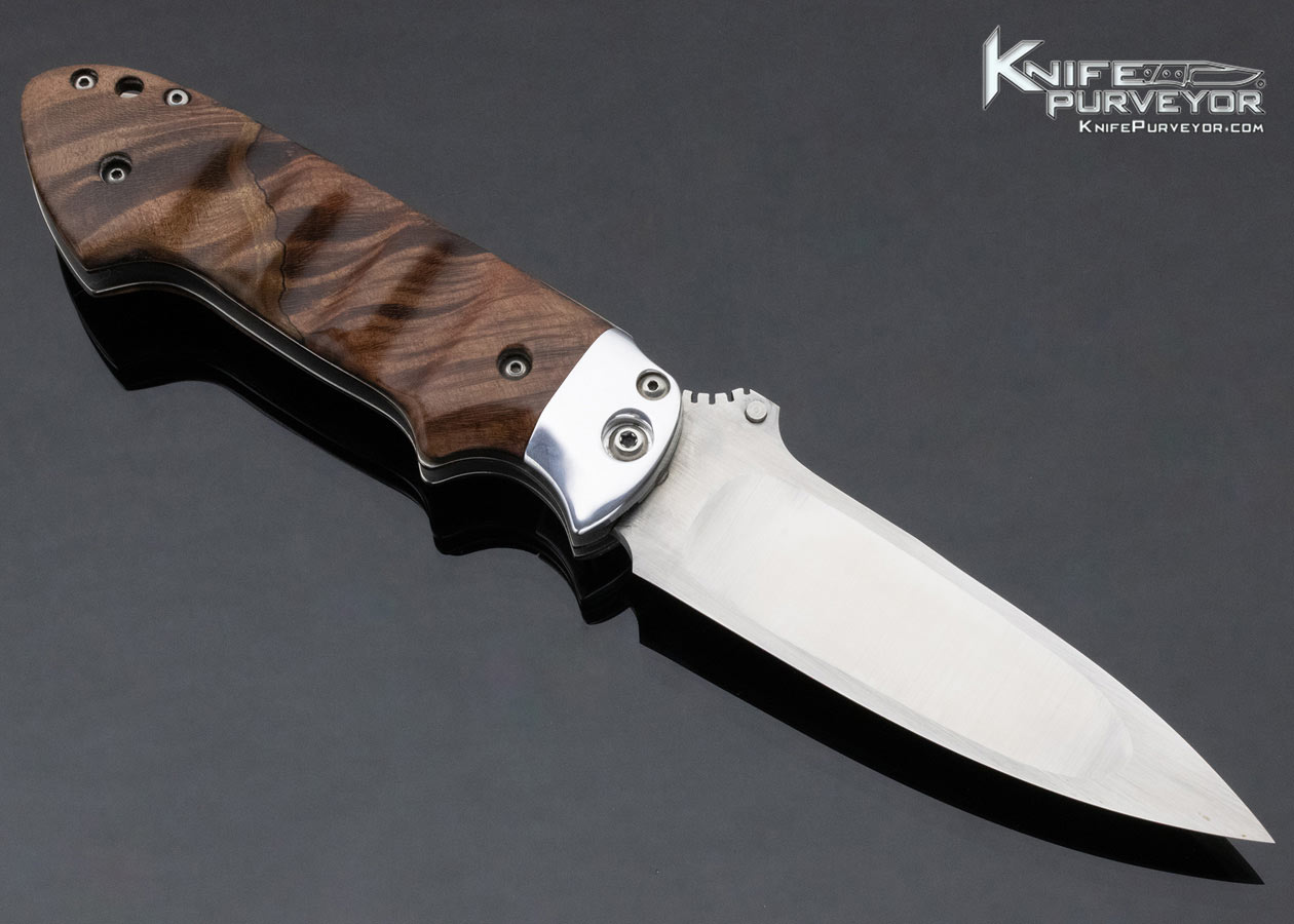 R.J. McDonald Custom Knife Fluted Spalted Maple Linerlock - Image 3
