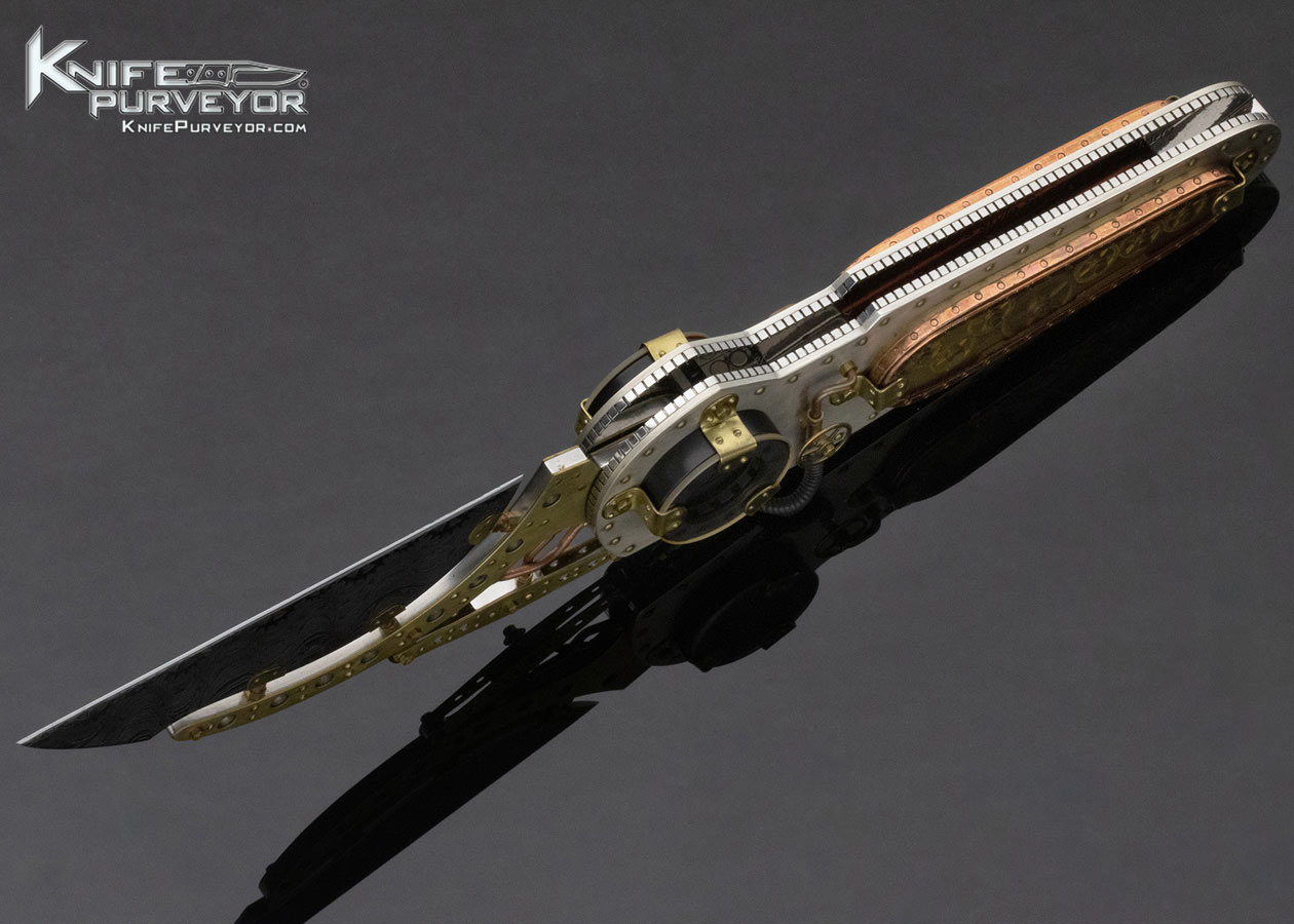Van Barnett Custom Knife Sole Authorship Steam Punk "Suspension Blade" Time Machine Piston Lock - Image 7