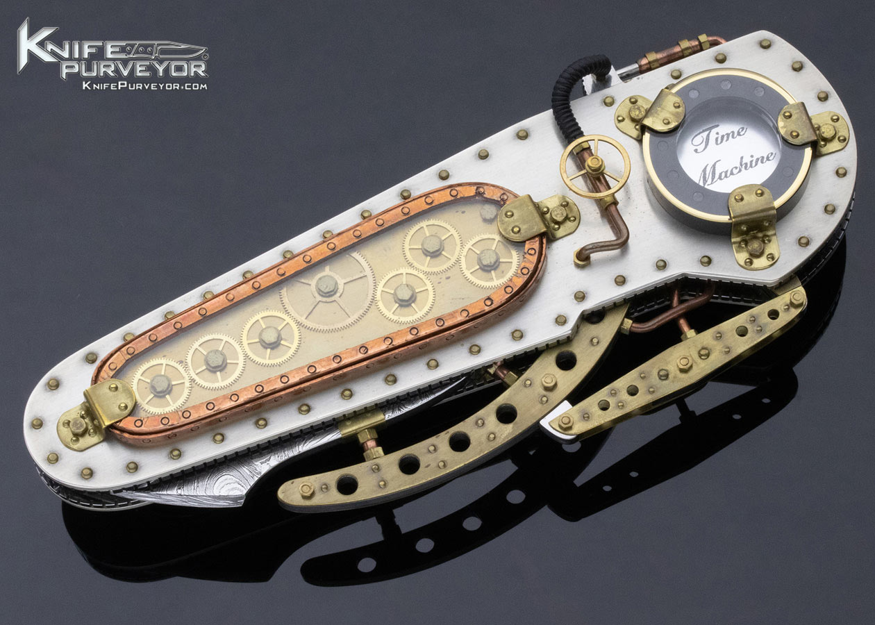 Van Barnett Custom Knife Sole Authorship Steam Punk "Suspension Blade" Time Machine Piston Lock - Image 3