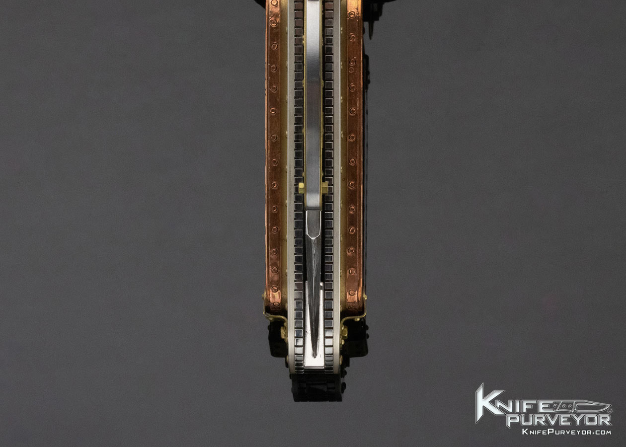 Van Barnett Custom Knife Sole Authorship Steam Punk "Suspension Blade" Time Machine Piston Lock 12611