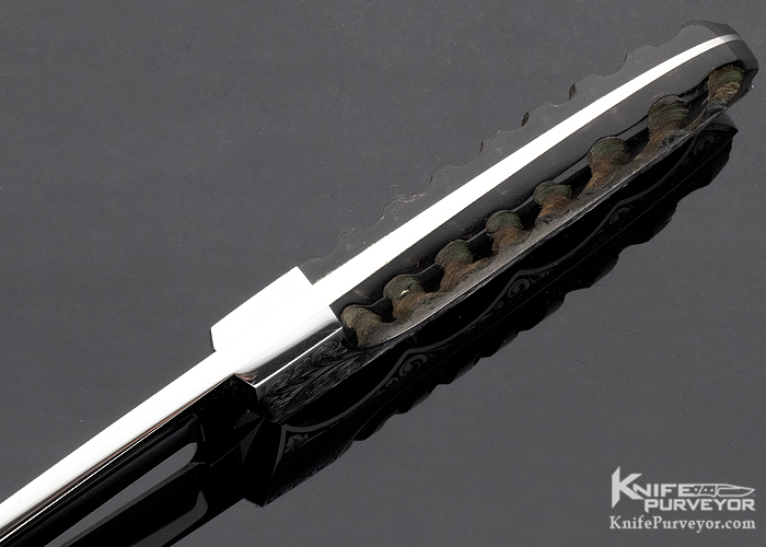 D'Holder Custom Knife Impala Horn Engraved by Dr. Fred Carter 12706