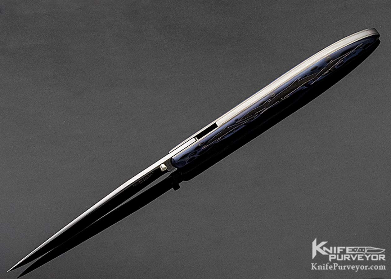 Butch Beaver Custom Knife "Dolphins" Engraved & Anodized Titanium Liner Lock - Image 6