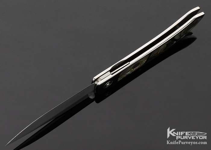 Charlie Morris Custom Knife Abalone Triple Interframe Linerlock - Image 5