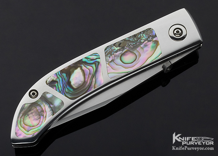 Charlie Morris Custom Knife Abalone Triple Interframe Linerlock - Image 2