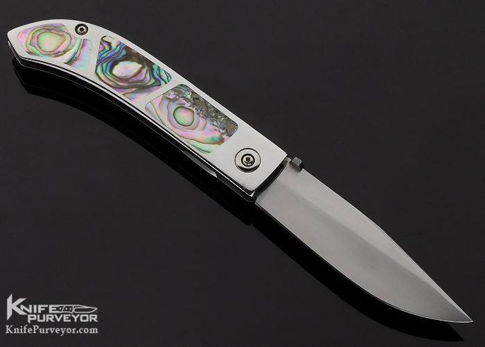 Charlie Morris Custom Knife Abalone Triple Interframe Linerlock - Image 3