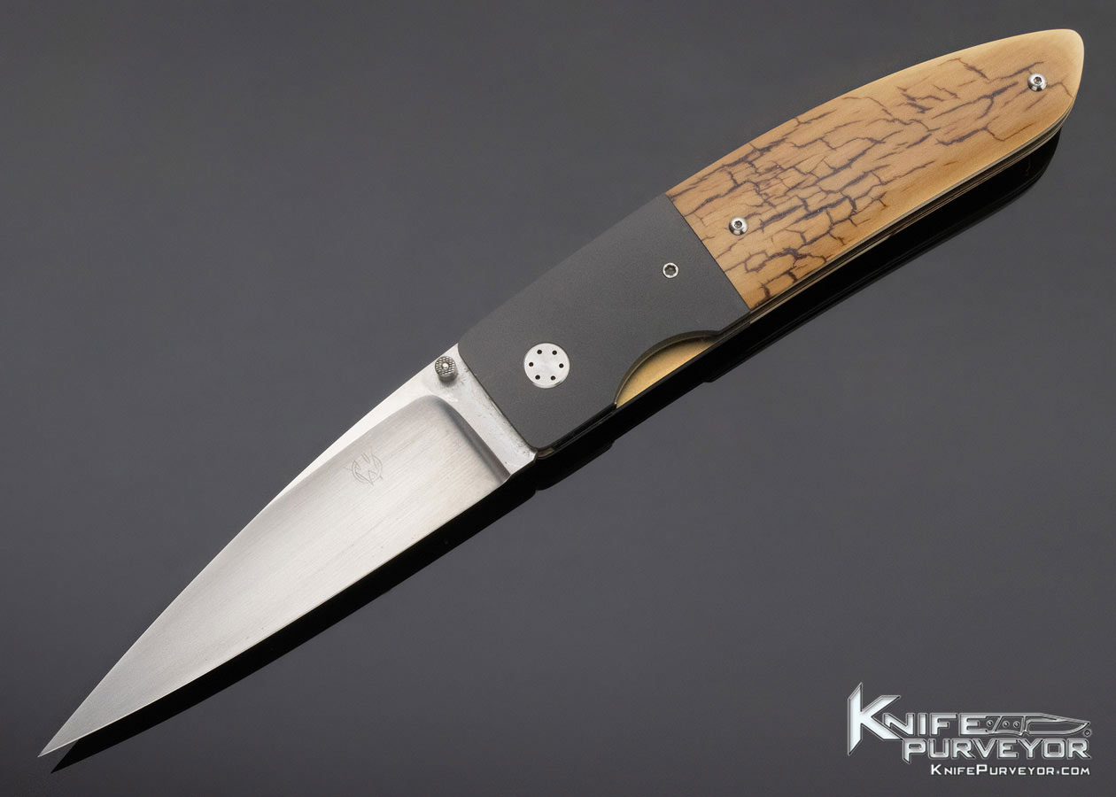 Owen Wood Custom Knife Mammoth & Titanium Linerlock 11463