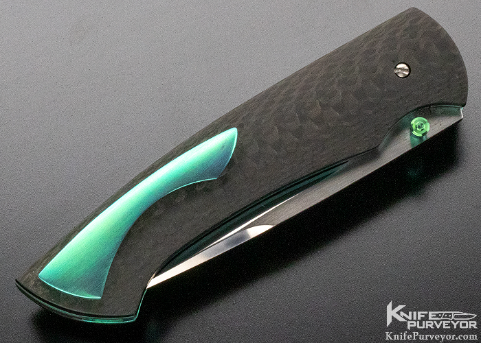 Bill Tuch Custom Knife Carbon Fiber Sparrow Hawk Scale Release D/A  Automatic Linerlock - Knife Purveyor