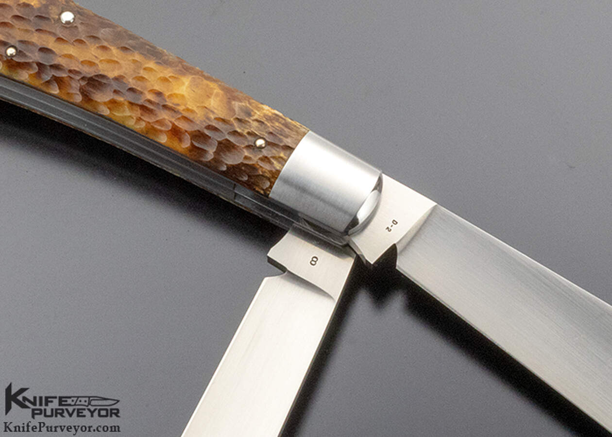 Reese Bose Custom Knife 2 Blade Jigged Bone with Bullet Escutcheon R-1263 #8 Slip Joint