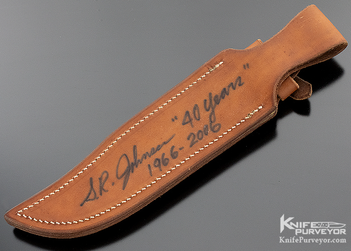 S.R. Johnson Custom Knife 40th Anniversary Fossilized Walrus Bowie 12588
