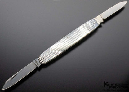 Joel Chamblin Custom Knife Fluted Mother of Pearl Two Blade Slipjoint - Image 6