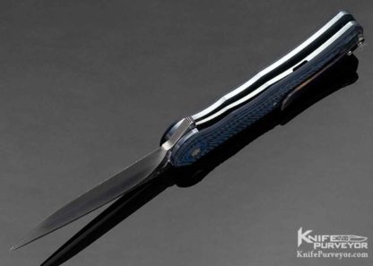 A-2 Custom Knife Blue & Black G-10 Linerlock Flipper - Image 5