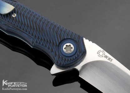 A-2 Custom Knife Blue & Black G-10 Linerlock Flipper - Image 2
