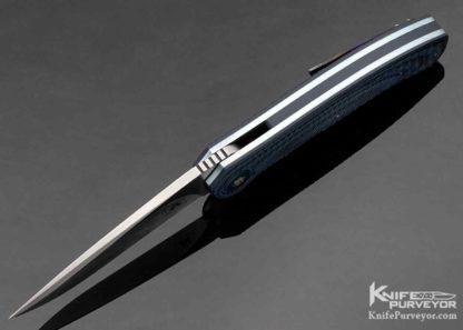 A-2 Custom Knife Blue & Black G-10 Linerlock Flipper - Image 7