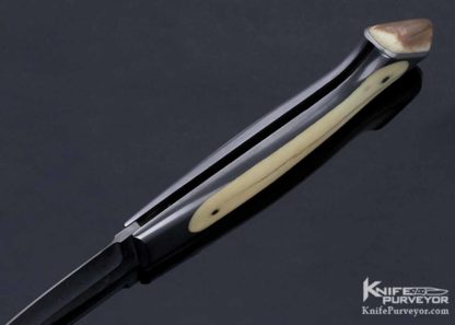 Charles Bennica Custom Knife Fossilized Walrus and Damasus Tail Lock