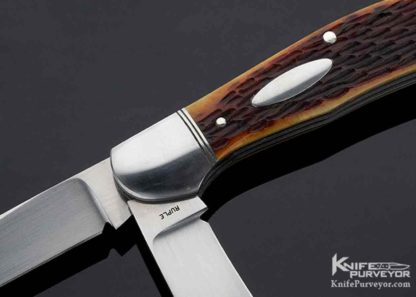Bill Ruple Custom Knife 2 Blade Jigged Bone Slip Joint - Image 2