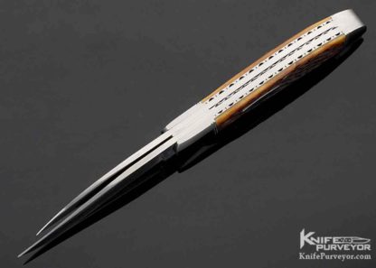 Bill Ruple Custom Knife 2 Blade Jigged Bone Slip Joint - Image 6