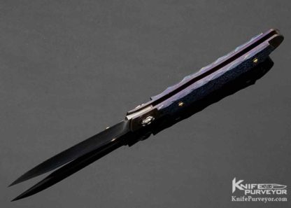 WD Pease Custom Knife Timascus & Anodized Titanium Lockback - Image 7