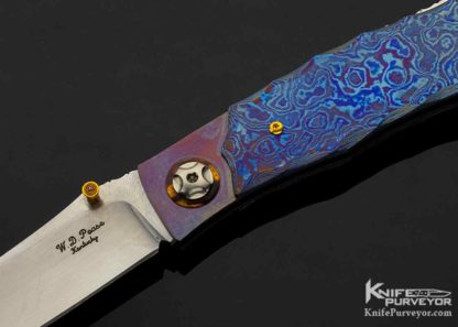 WD Pease Custom Knife Timascus & Anodized Titanium Lockback - Image 2