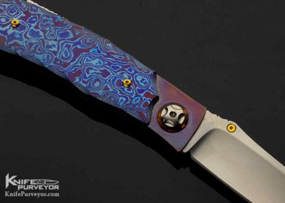 WD Pease Custom Knife Timascus & Anodized Titanium Lockback - Image 5
