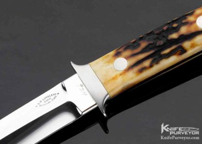 Bob Loveless Custom Knife "R.W. Loveless Maker Football Logo Riverside Calif." Amber Stag Mini Wilderness - Image 2