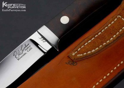 Bob RW Loveless Custom Knife Ironwood Drop Point Hunter with Signature Logo - Image 5