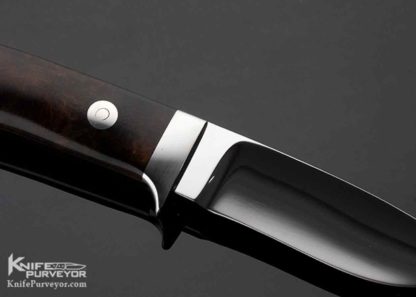 Bob RW Loveless Custom Knife Ironwood Drop Point Hunter with Signature Logo - Image 3