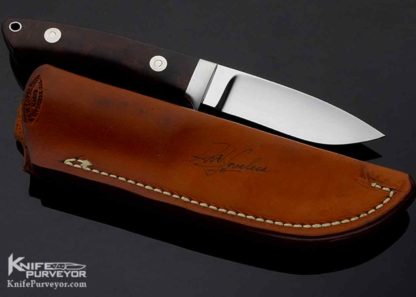 Bob RW Loveless Custom Knife Ironwood Drop Point Hunter with Signature Logo - Image 2