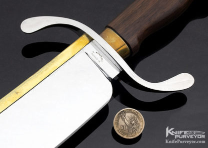 Buster Warenski Custom Knife Brass Back Bowie with Sheath - Image 2