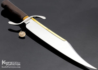 Buster Warenski Custom Knife Brass Back Bowie with Sheath - Image 3