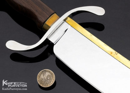 Buster Warenski Custom Knife Brass Back Bowie with Sheath - Image 4