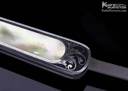 C. Gray Taylor Custom Knife Gold Lip Pearl Interframe Engraved by Lisa Tomlin - Image 5