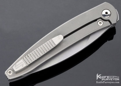 Craig Brown Custom Knife "Exponent" Zirconium and Black Timascus Flipper - Image 2