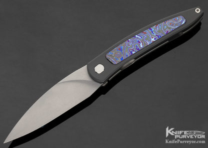 Craig Brown Custom Knife "Exponent" Zirconium and Black Timascus Flipper - Image 6
