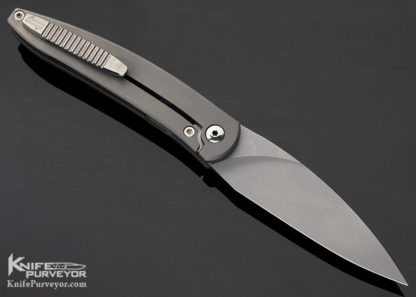 Craig Brown Custom Knife "Exponent" Zirconium and Black Timascus Flipper - Image 7