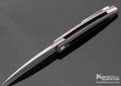 Craig Brown Custom Knife "Exponent" Zirconium and Black Timascus Flipper - Image 8