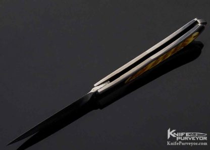 Steve Hoel Custom Knife Rams Horn Interframe Lockback - Image 7