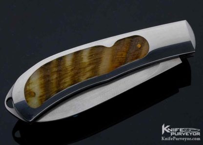Steve Hoel Custom Knife Rams Horn Interframe Lockback - Image 3