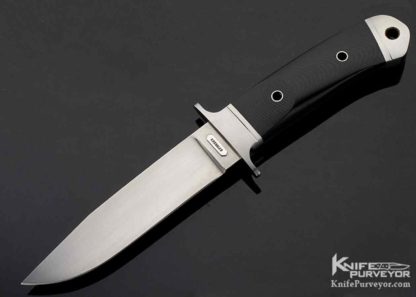 Dietmar Kressler Custom Knife Integral Black Micarta Fixed Blade 12479