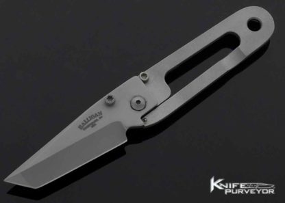 Ed Halligan Custom Knife Bead Blasted Tanto KISS 10657 Open
